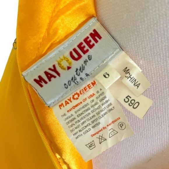 Beautiful May Queen Yellow Gold Prom/Evening Satin Dress - Picture 7 of 7